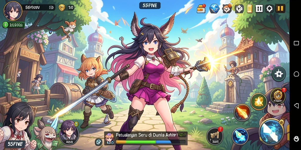 Gameplay menarik dari 55FIVE, petualangan di dunia anime.