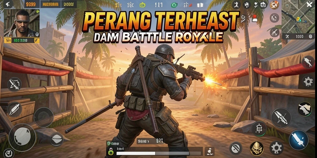 Tampilan gameplay seru dalam pertarungan Battle Royale di 9399.