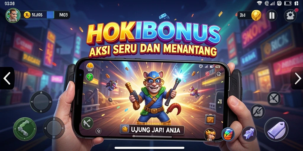 Screenshot HOKIBONUS menunjukkan aksi seru dengan berbagai karakter dan musuh.