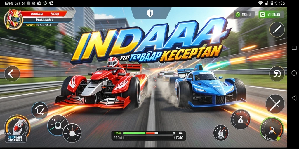 Screenshot dari gameplay balap yang mendebarkan di INDAAA.