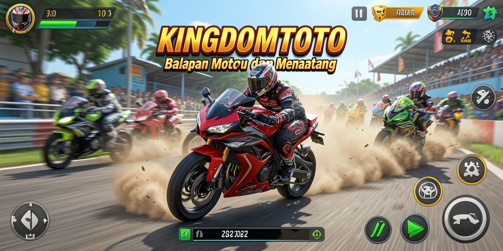 Tampilan gameplay menegangkan dengan lintasan balapan penuh tantangan.
