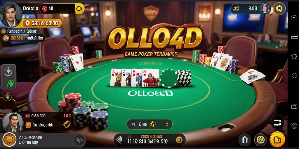 Screenshot OLLO4D menampilkan gameplay Poker yang mendebarkan.