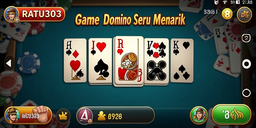 Tampilan gameplay menarik dari RATU303 yang menggambarkan keseruan bermain Domino.