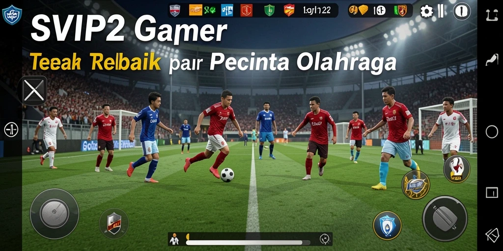 Tampilan gameplay SVIP2 dengan aksi sepak bola yang seru dan mendebarkan.